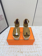 HM Luce 30 Sandal 65mm Amber Earth Suede Cork 477970