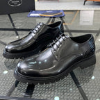 PRA LACE-UP SHOES IN GLOSSY BLACK CALFSKIN