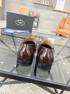 PRA LOAFER IN GLOSSY CHOCOLATE BROWN CALFSKIN