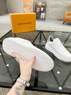 BEVERLY HILLS TRAINERS WHITE MIX GREY CALFSKIN AND MESH FABRIC