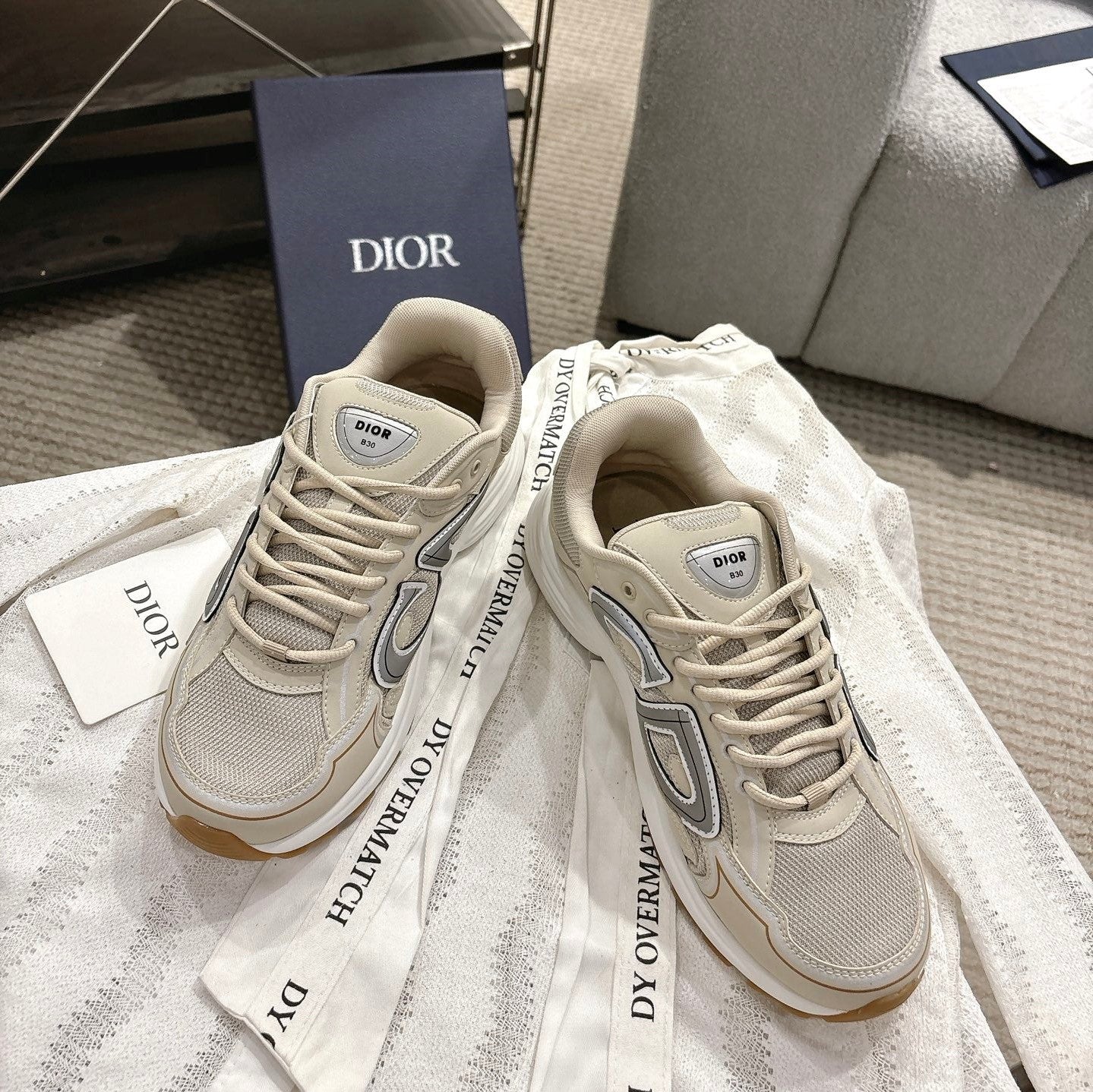 CD B30 Sneakers Beige White Technology Fabric