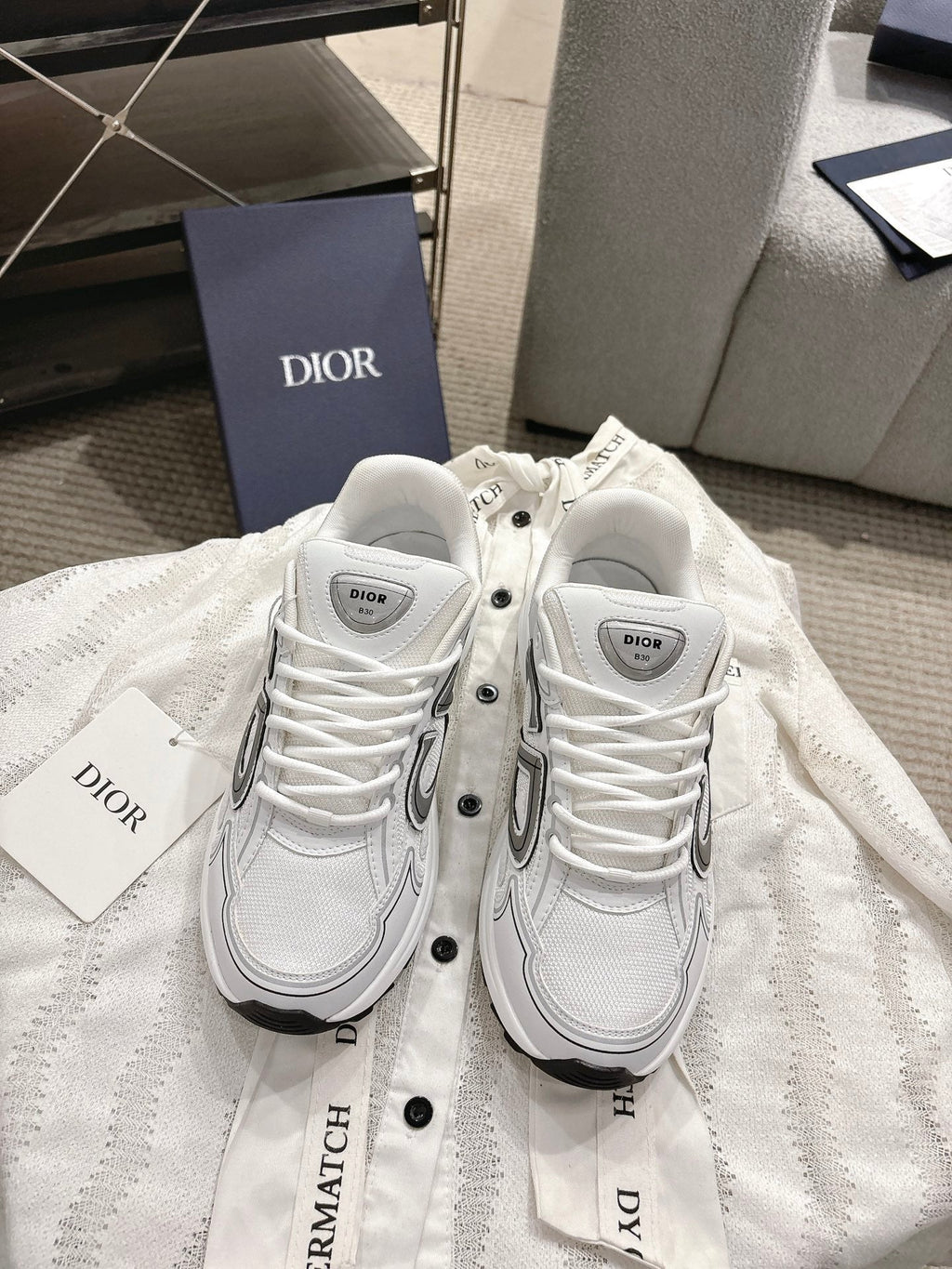CD B30 Sneakers White Technology Fabric 438329