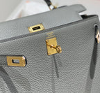 HM KELLY 25CM GRAY TOGO GOLD HARDWARE