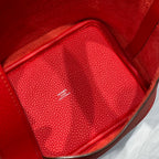 picotin lock red togo leather silver hardware