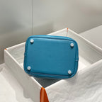 picotin lock blue jean togo leather silver hardware