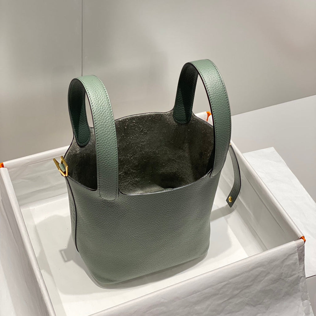 picotin lock grass green togo leather gold hardware