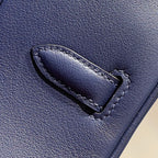 HM Shoulder Birkin 29 Navy Blue Brown Leather 222344