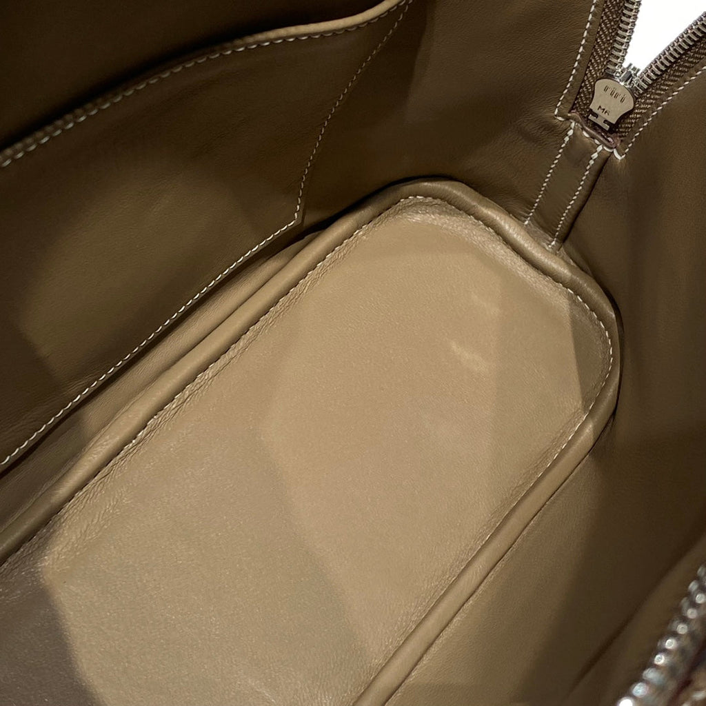 HM Bolide 25 Brown Pastel Epsom Leather Silver Hardware 237392