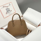 HM Bolide 25 Brown Pastel Epsom Leather Silver Hardware 237392