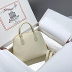 HM Bolide 25 White Epsom Leather Gold Hardware 237407