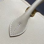 HM Bolide 25 White Epsom Leather Gold Hardware 237407