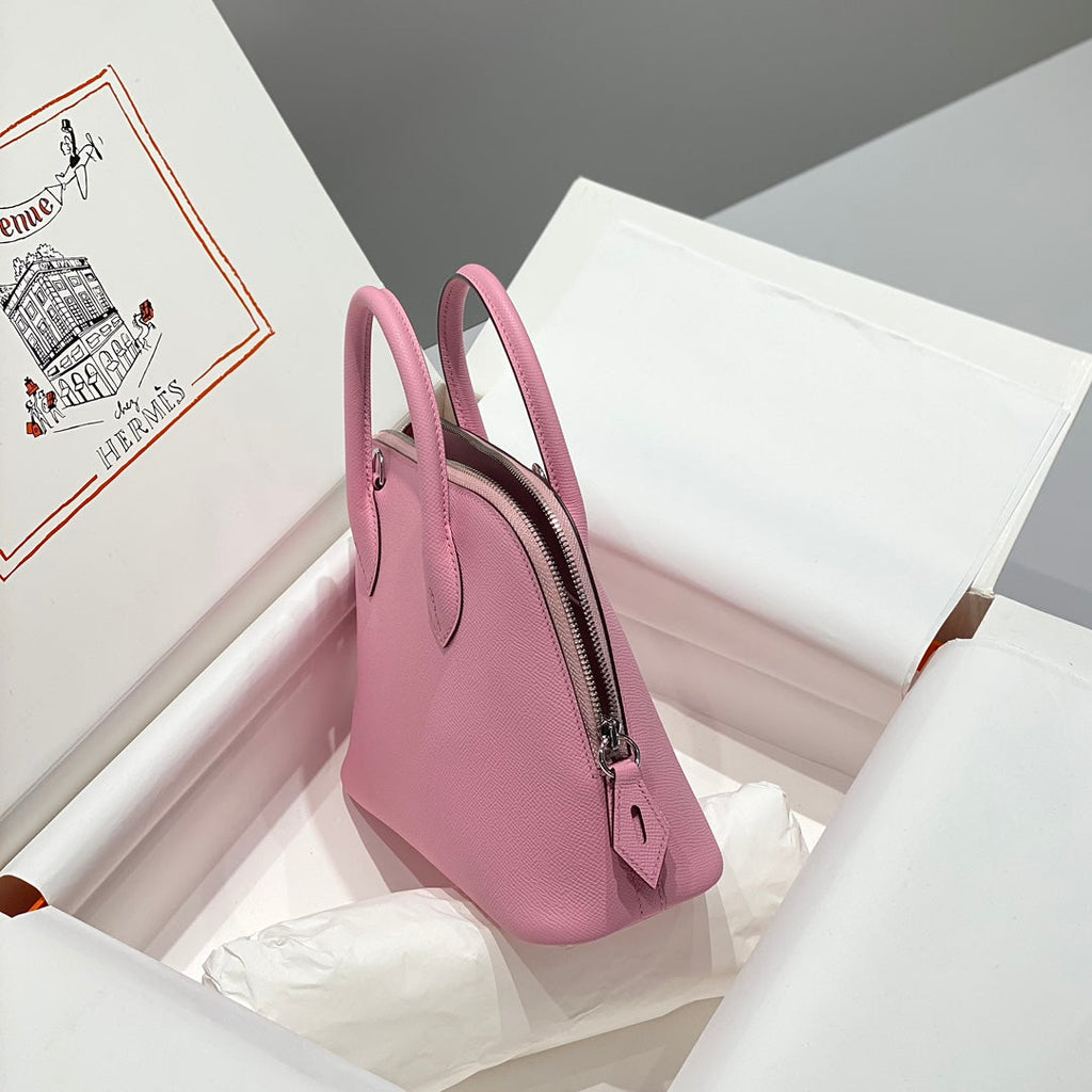 HM Bolide 25 Baby Pink Epsom Leather Silver Hardware 237423