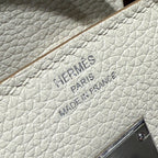 HM BIRKIN 25CM WHITE TOGO LEATHER SILVER HARDWARE 237490