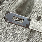 HM BIRKIN 25CM WHITE TOGO LEATHER SILVER HARDWARE 237490