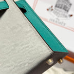 HM Mini Kelly 19 Pearl Gray Epsom 243140