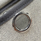 HM Mini Herbag Silver Buckle 20 Beige Grey Canvas and Hunter Cowhide 243290
