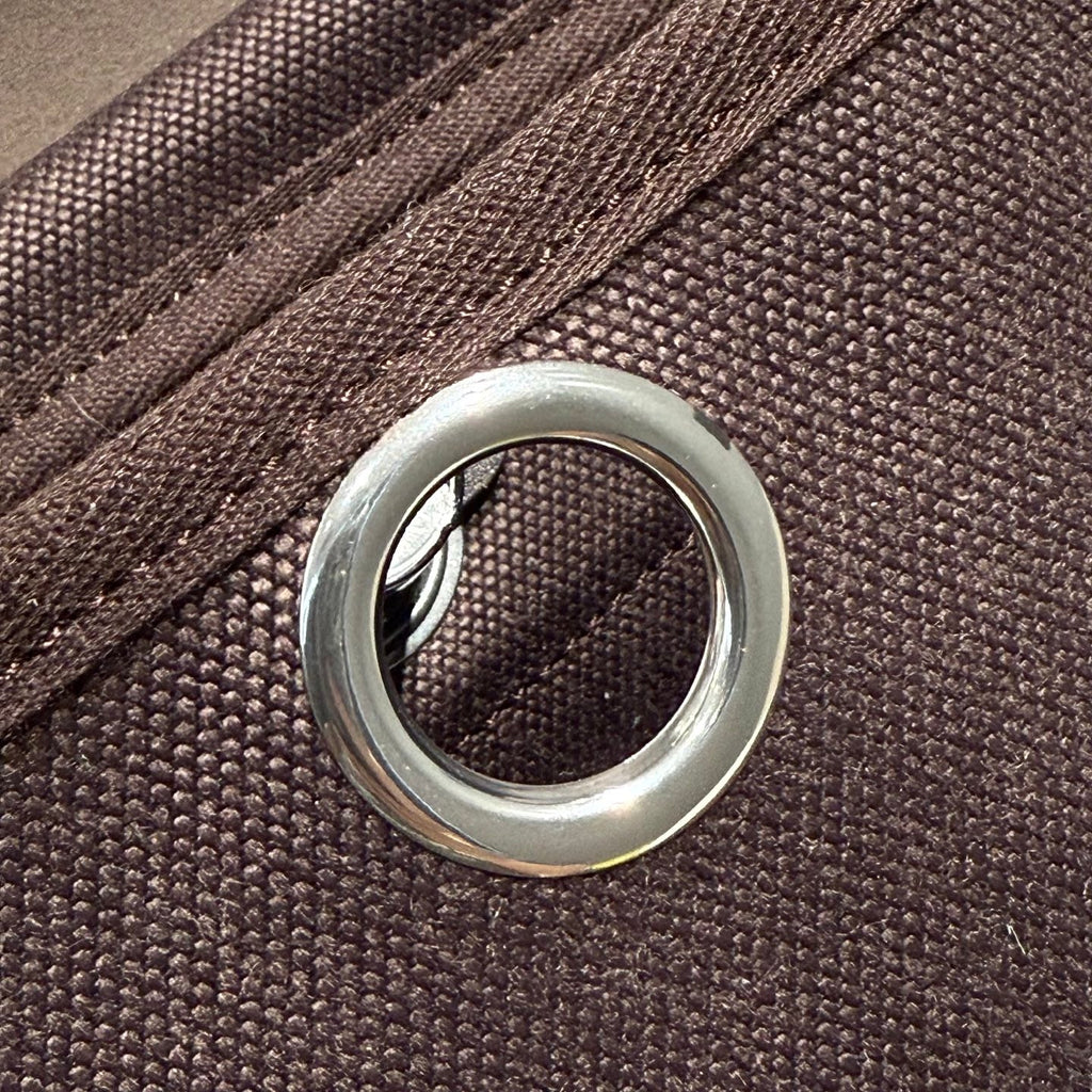 HM Mini Herbag Silver Buckle 20 Dark Brown Canvas and Hunter Cowhide 243305