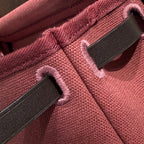 HM Mini Herbag Silver Buckle 20 Burgundy Canvas and Hunter Cowhide 243250