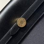 HM Mini Herbag Gold Buckle 20 Black Canvas and Hunter Cowhide 243310