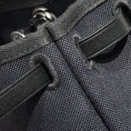 HM Mini Herbag Gold Buckle 20 Black Canvas and Hunter Cowhide 243211