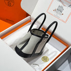 HM Garden Party Mini 23cm Bag Black Togo Cream Canvas