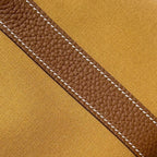 HM Garden Party 30cm Bag Gold Togo Dark Beige Canvas