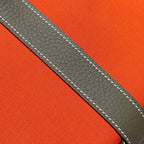 HM Garden Party 30cm Bag Etoupe Togo Orange Canvas