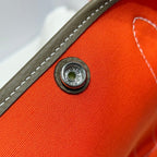 HM Garden Party 30cm Bag Etoupe Togo Orange Canvas