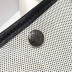 HM Garden Party 30cm Bag Black Togo Grey Canvas