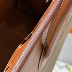 HM Birkin 30cm Golden Brown Swift Cowhide With Waffe Brown Canvas Fabric Ghw 249972
