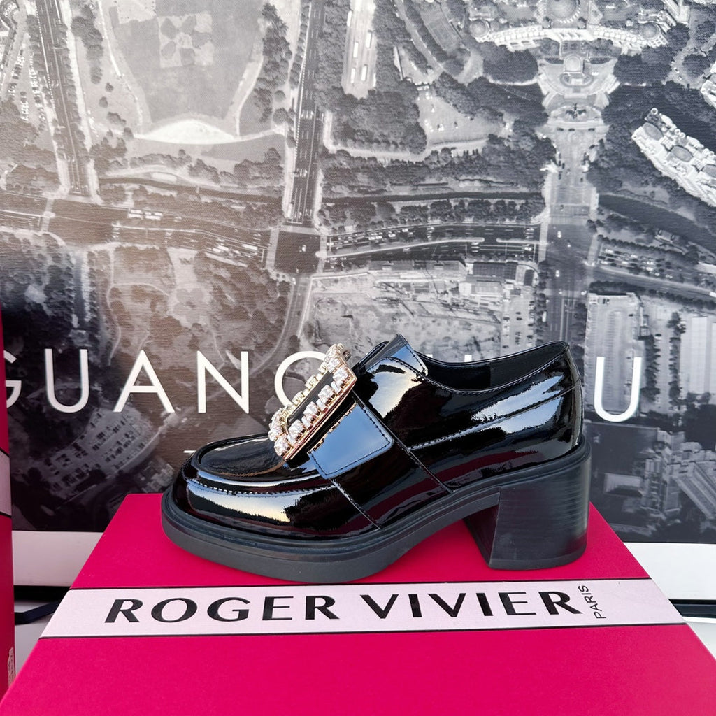 Diamond Loafers Viv Black Cowhide Patent Leather 184411
