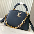 CAPUCINES BB 27CM DARK BLUE TAURILLON LEATHER