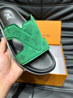 LV OASIS MULE IN EMERALD GREEN MONOGRAM JACQUARD