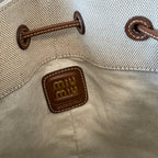 MiuMiu bucket bag 22.5cm white brown denim