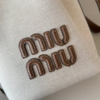 MiuMiu bucket bag 22.5cm white brown denim