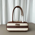 Miumiu large shoulder bag striped canvas