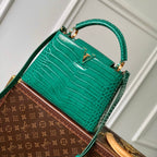 CAPUCINES BB 27 GREEN TAURILLON GOLD HARDWARE