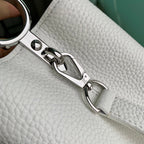 capucines mm 31.5 white taurillon leather silver hardware