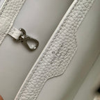 CAPUCINES BB 27 WHITE TAURILLON TURQUOISE SILVER HARDWARE