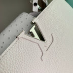 CAPUCINES MINI 21 WHITE TAURILLON SILVER HARDWARE
