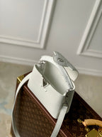 CAPUCINES MINI 21 WHITE TAURILLON SILVER HARDWARE