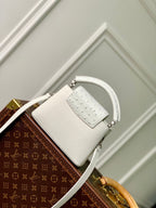 CAPUCINES MINI 21 WHITE TAURILLON SILVER HARDWARE