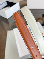 CL Brown 25mm Triomphe Enamel Saddle Brown White Cowhide 615280