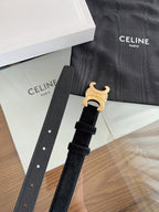 CL Gold 25mm Triomphe Black Suede 616258