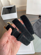 CL Gold 25mm Triomphe Black Suede 616258