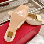 Viv Retro Modern Mules Milky White Cowhide Leather 261718