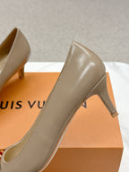 LV Madeleine High Heels Fuchsia Beige Leather 528578