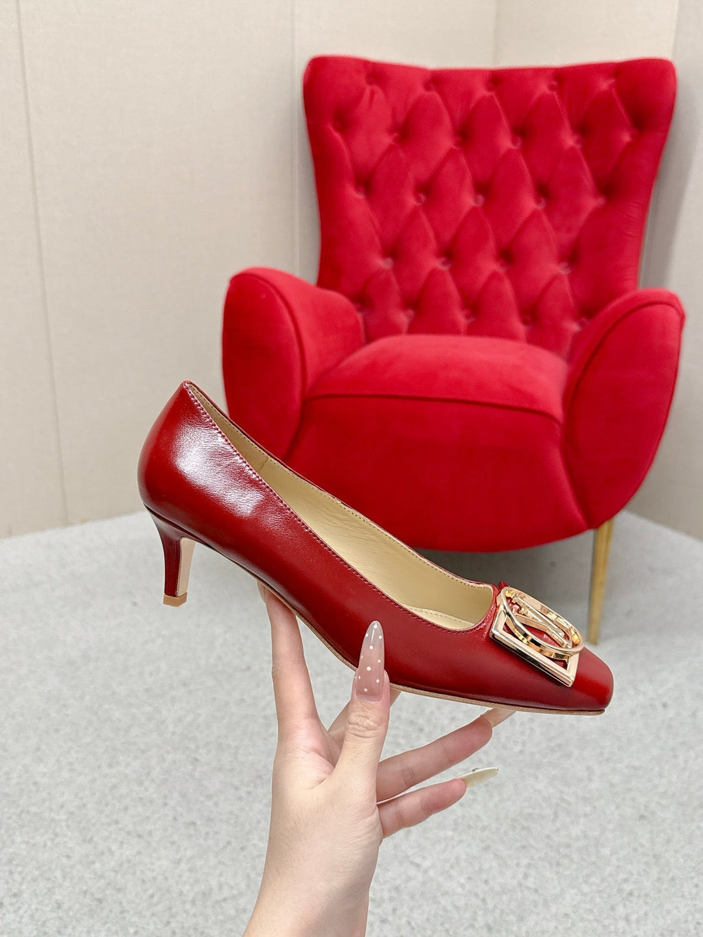 LV Madeleine High Heels Fuchsia Red Leather 528580