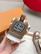 LV Trainer Sneaker Brown White Cowhide and Mesh 528555