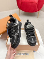 LV Trainer Sneaker Black White Cowhide and Mesh 528557